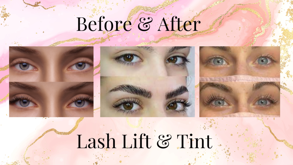 Before and After Lash Lift and Tint