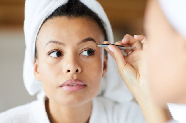 Pluck your brows fresh out of the shower